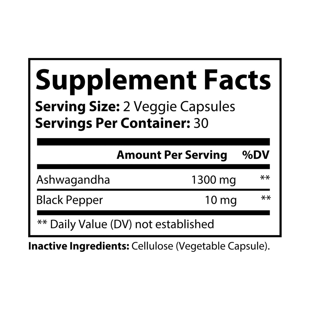 Ashwagandha with Black Pepper Supplement (60 capsules)