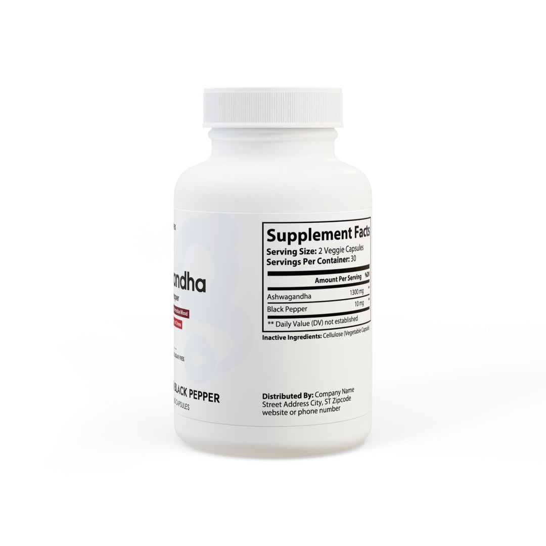 Ashwagandha with Black Pepper Supplement (60 capsules)