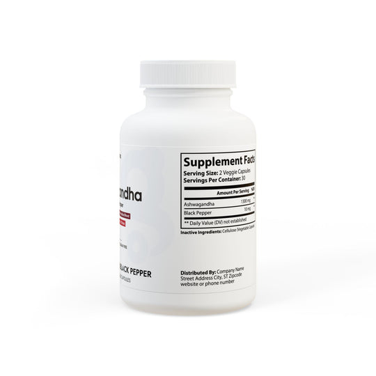 Ashwagandha with Black Pepper Supplement (60 capsules)