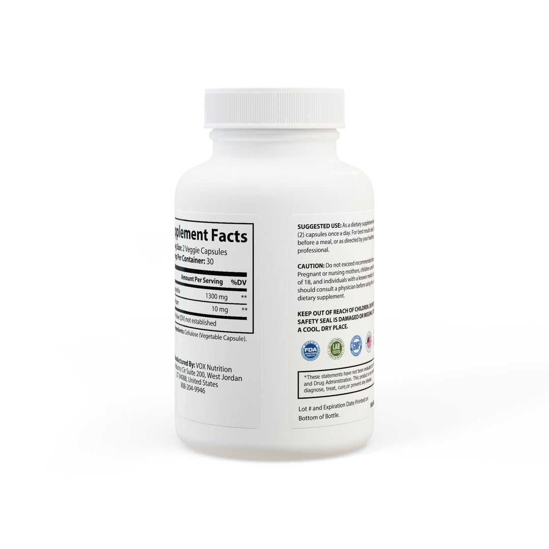 Ashwagandha with Black Pepper Supplement (60 capsules)